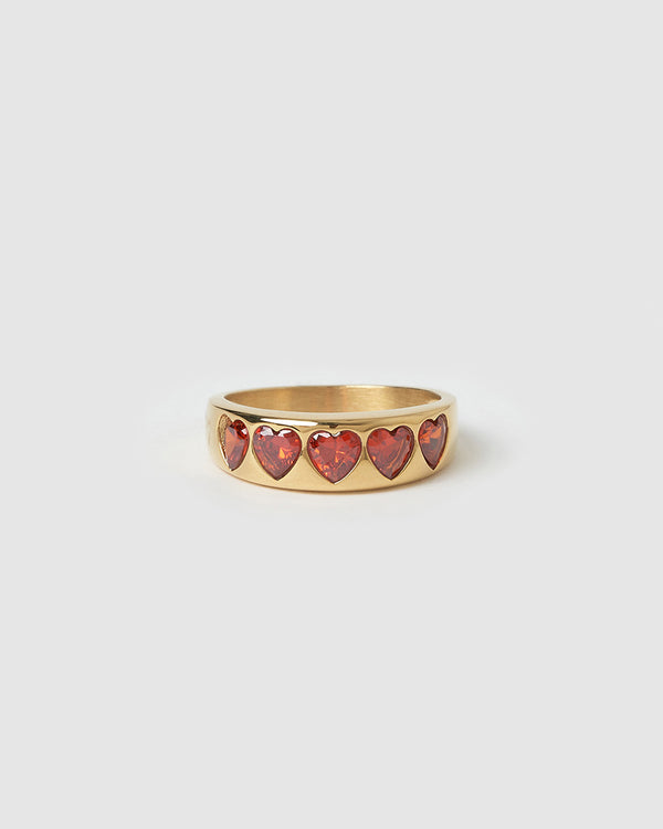 J'adore Gold Ring - Red