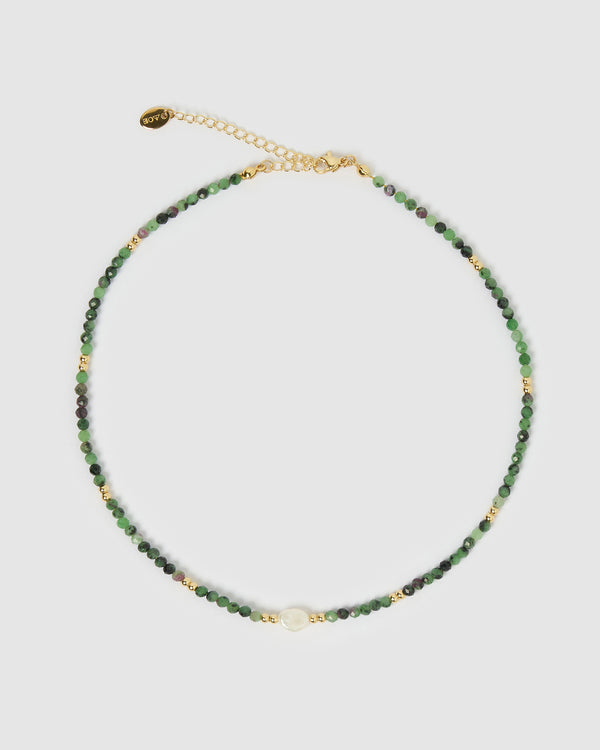 Mila Gemstone Necklace - Clinozoisite